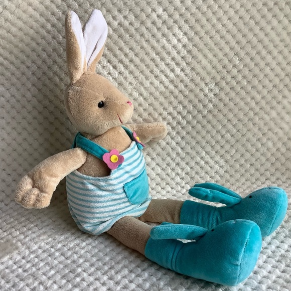 Loblaws Plush Long Leg Bunny Rabbit Striped Outfit with Slippers Stuffed Animal - Picture 2 of 12